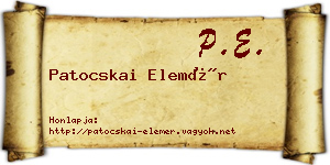 Patocskai Elemér névjegykártya