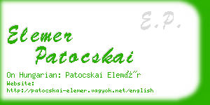 elemer patocskai business card